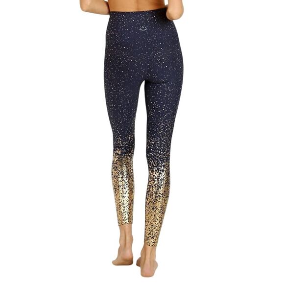 Beyond Yoga Navy & Metallic Gold High Waist Alloy Ombre Full Length Leggings - Picture 2 of 10